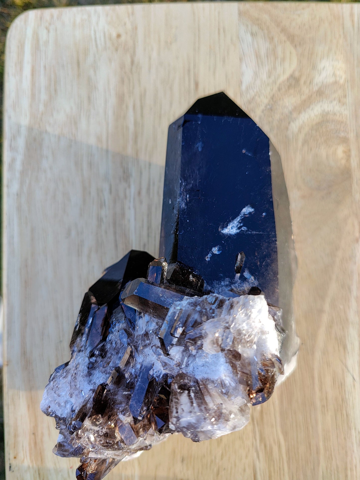Smoky Quartz Terminated Cluster with monster twin tubby tips for Reiki healing and Meditation